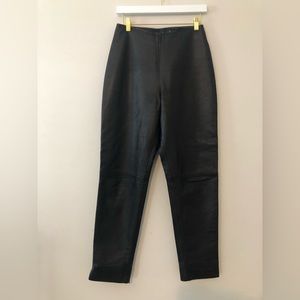 Vintage leather ankle pants, black, EUC